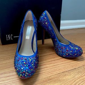 INC International Concepts Lilly Jeweled Satin Pumps Evening Party Shoes - Sz 5